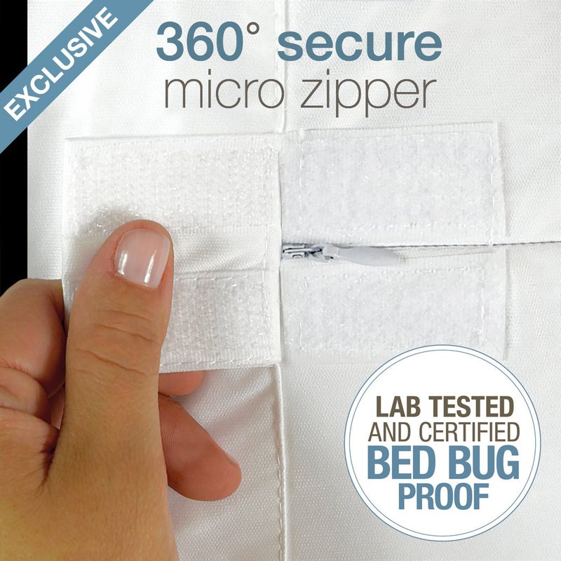 SafeRest Zippered Mattress Protector - Premium 6-9 Inch Waterproof Mattress Cover for Bed - Breathable, Noiseless Washable Mattress Encasement - Full - Image 3
